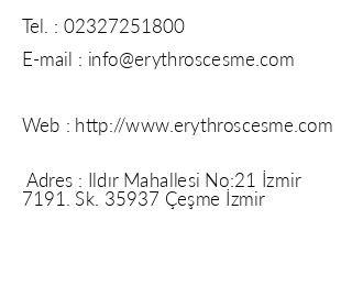 Erythros Boutique Hotel iletiim bilgileri